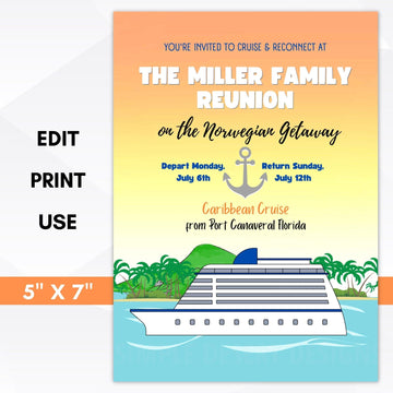 cruise family reunion invitation